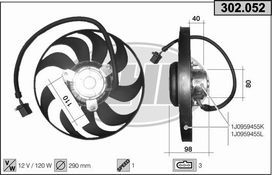 AHE 302.052 - Ventilators, Motora dzesēšanas sistēma www.autospares.lv