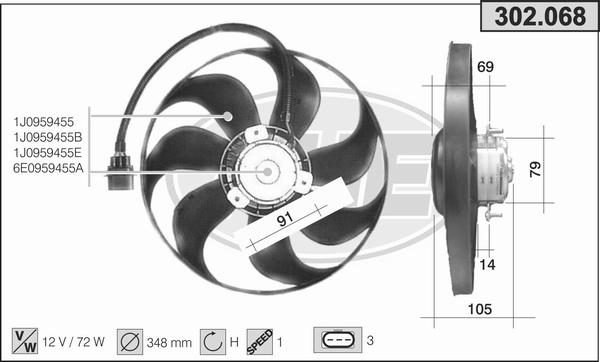 AHE 302.068 - Ventilators, Motora dzesēšanas sistēma www.autospares.lv