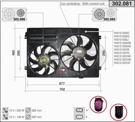 AHE 302.081 - Ventilators, Motora dzesēšanas sistēma www.autospares.lv