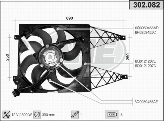 AHE 302.082 - Ventilators, Motora dzesēšanas sistēma www.autospares.lv