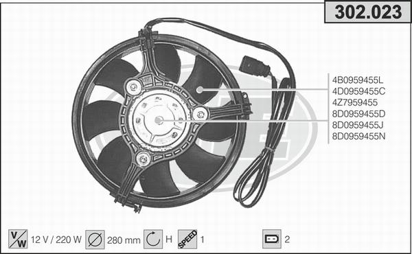 AHE 302.023 - Ventilators, Motora dzesēšanas sistēma www.autospares.lv