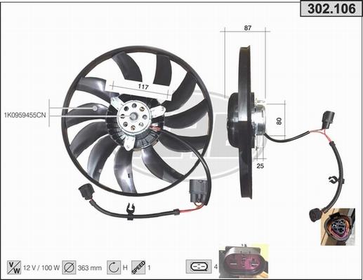 AHE 302.106 - Ventilators, Motora dzesēšanas sistēma www.autospares.lv