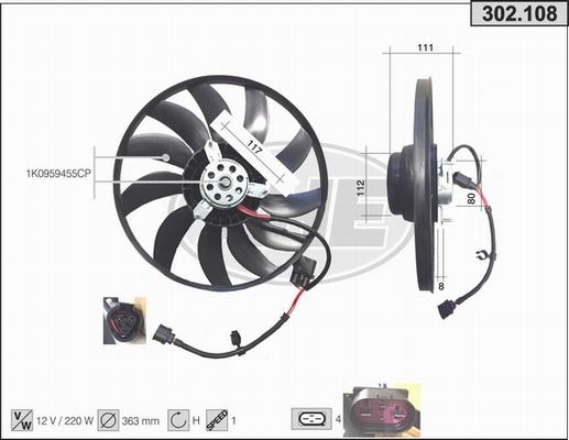 AHE 302.108 - Ventilators, Motora dzesēšanas sistēma www.autospares.lv