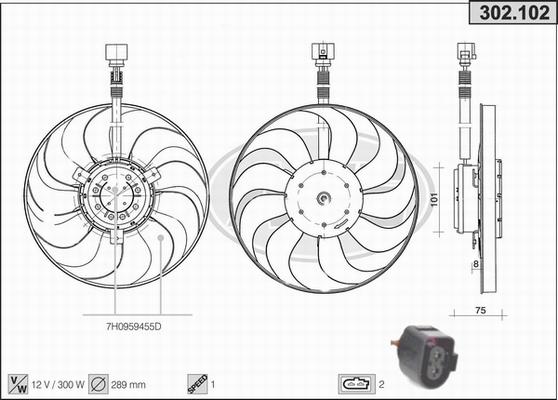 AHE 302.102 - Ventilators, Motora dzesēšanas sistēma autospares.lv