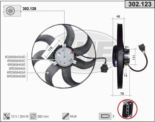 AHE 302.123 - Ventilators, Motora dzesēšanas sistēma www.autospares.lv