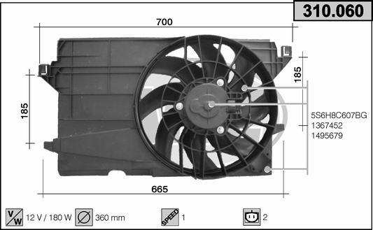 AHE 310.060 - Ventilators, Motora dzesēšanas sistēma www.autospares.lv