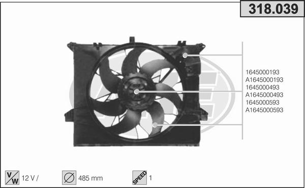 AHE 318.039 - Ventilators, Motora dzesēšanas sistēma www.autospares.lv