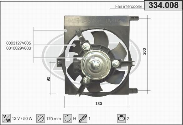 AHE 334.008 - Вентилятор, охлаждение двигателя www.autospares.lv