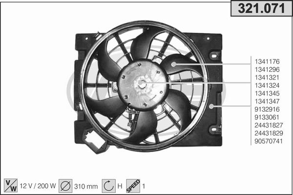 AHE 321.071 - Ventilators, Motora dzesēšanas sistēma www.autospares.lv