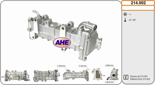 AHE 214.002 - Radiators, Izplūdes gāzu recirkulācija www.autospares.lv