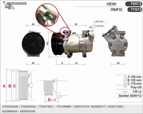 AHE 78573 - Kompresors, Gaisa kond. sistēma autospares.lv