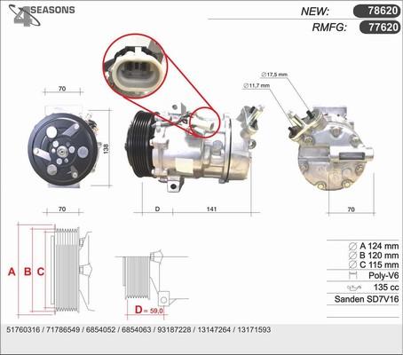 AHE 77620 - Kompresors, Gaisa kond. sistēma autospares.lv