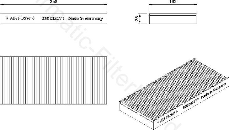 Airmatic IF0635 - Filtrs, Salona telpas gaiss www.autospares.lv