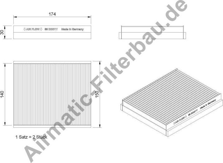 Airmatic IF0066S - Filtrs, Salona telpas gaiss www.autospares.lv