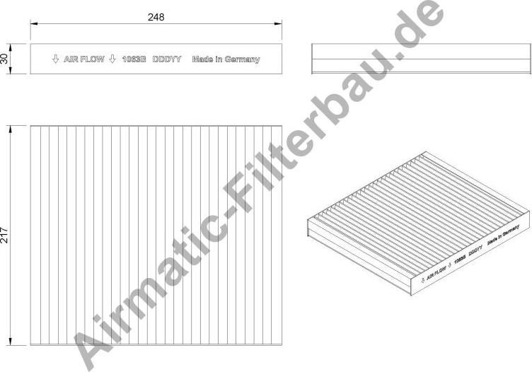 Airmatic IF1063B - Filtrs, Salona telpas gaiss autospares.lv