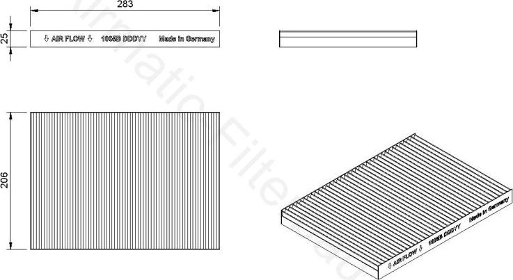 Airmatic IF1005B - Фильтр воздуха в салоне www.autospares.lv