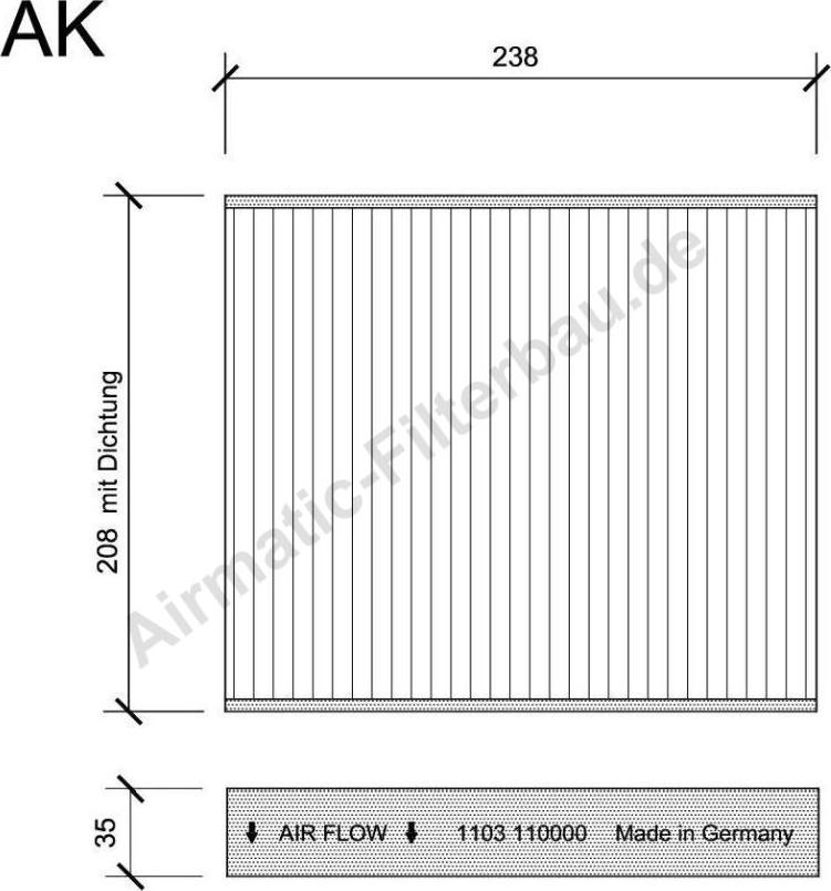 Airmatic IF1103P - Filtrs, Salona telpas gaiss autospares.lv