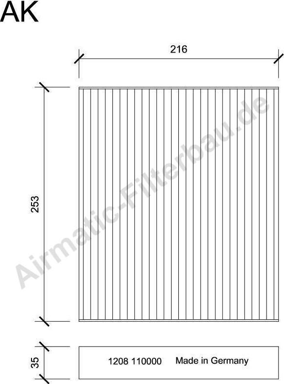 Airmatic IF1208 - Filtrs, Salona telpas gaiss autospares.lv