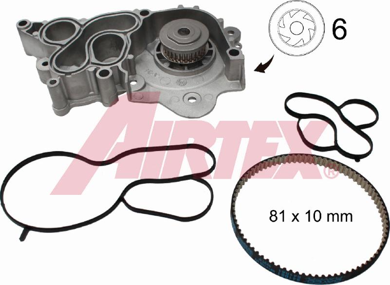 Airtex WPK-199501 - Ūdenssūknis + Zobsiksnas komplekts www.autospares.lv