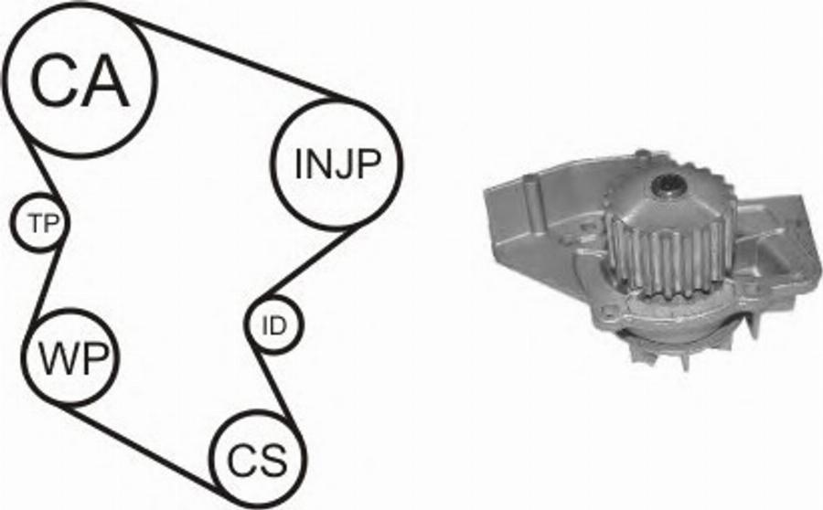 Airtex WPK-158003 - Ūdenssūknis + Zobsiksnas komplekts www.autospares.lv