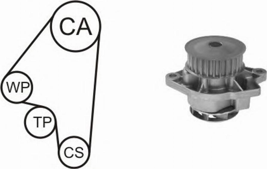 Airtex WPK-158202 - Ūdenssūknis + Zobsiksnas komplekts www.autospares.lv