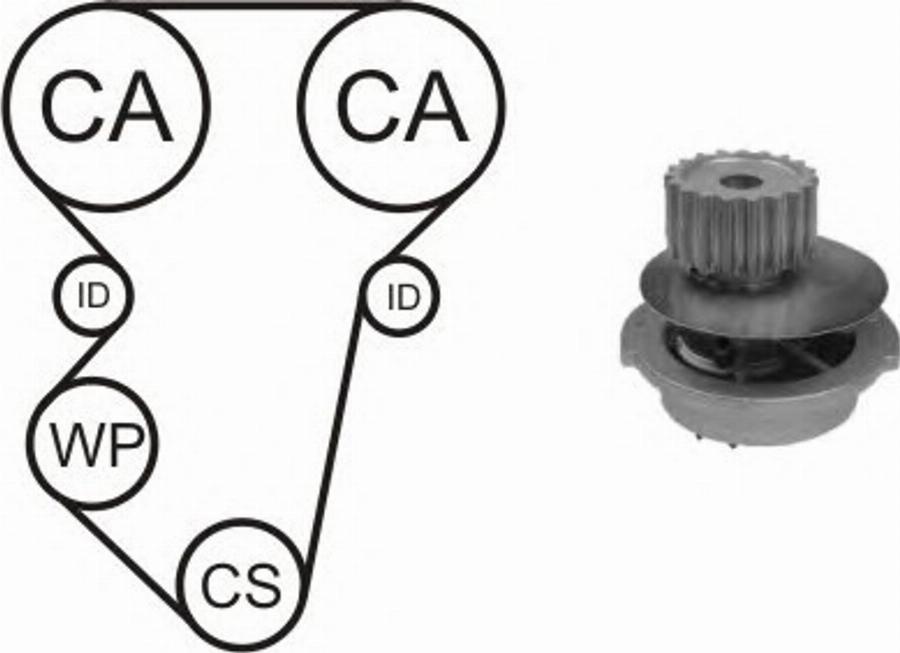 Airtex WPK163201 - Ūdenssūknis + Zobsiksnas komplekts www.autospares.lv