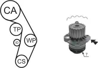 Airtex WPK-177405 - Ūdenssūknis + Zobsiksnas komplekts www.autospares.lv