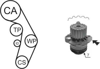 Airtex WPK-177404 - Ūdenssūknis + Zobsiksnas komplekts www.autospares.lv