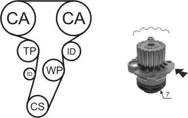 Airtex WPK-177403 - Ūdenssūknis + Zobsiksnas komplekts www.autospares.lv