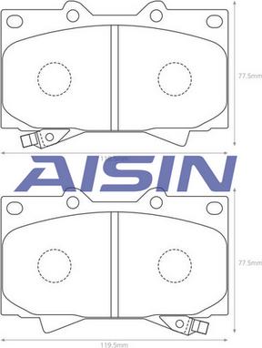 AISIN A1N005 - Brake Pad Set, disc brake www.autospares.lv