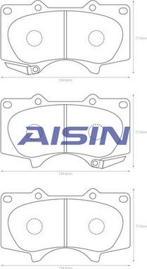 AISIN A1N011 - Brake Pad Set, disc brake www.autospares.lv