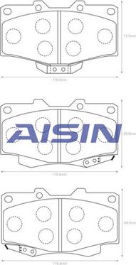 AISIN A1N029 - Bremžu uzliku kompl., Disku bremzes www.autospares.lv