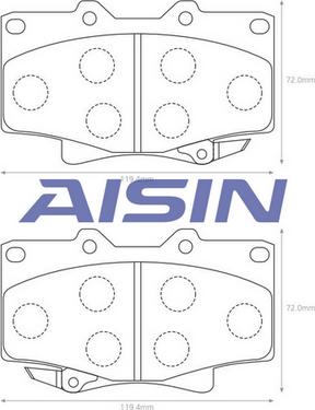 AISIN A1N023 - Bremžu uzliku kompl., Disku bremzes www.autospares.lv