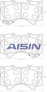 AISIN A1N156 - Bremžu uzliku kompl., Disku bremzes www.autospares.lv