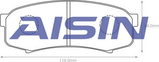 AISIN A2N012 - Тормозные колодки, дисковые, комплект www.autospares.lv