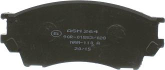 AISIN ASN-264 - Bremžu uzliku kompl., Disku bremzes www.autospares.lv