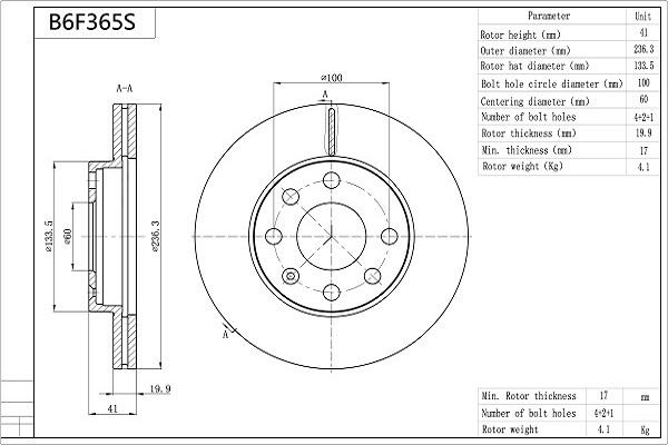 Aisin B6F365S - Bremžu diski autospares.lv