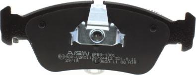 AISIN BPBM-1001 - Bremžu uzliku kompl., Disku bremzes www.autospares.lv