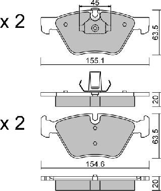 Aisin BPBM-1007 - Bremžu uzliku kompl., Disku bremzes www.autospares.lv