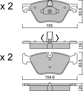 Aisin BPBM-1013 - Bremžu uzliku kompl., Disku bremzes autospares.lv