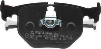 AISIN BPBM-2007 - Bremžu uzliku kompl., Disku bremzes www.autospares.lv