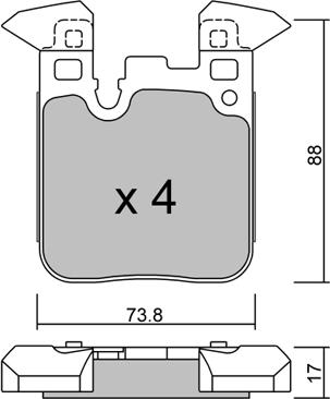 Aisin BPBM-2014 - Bremžu uzliku kompl., Disku bremzes www.autospares.lv