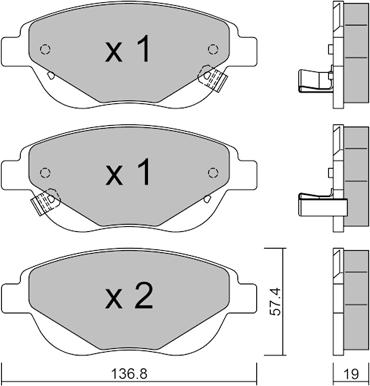 Aisin BPFI-1045 - Bremžu uzliku kompl., Disku bremzes www.autospares.lv