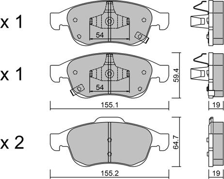 Aisin BPFI-1043 - Bremžu uzliku kompl., Disku bremzes www.autospares.lv