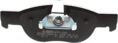 AISIN BPFI-1042 - Bremžu uzliku kompl., Disku bremzes www.autospares.lv