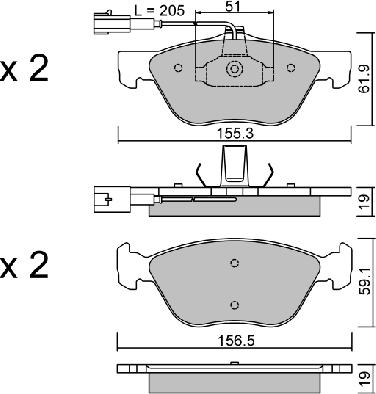 Aisin BPFI-1036 - Тормозные колодки, дисковые, комплект www.autospares.lv