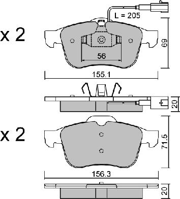 Aisin BPFI-1033 - Тормозные колодки, дисковые, комплект www.autospares.lv