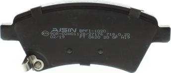 AISIN BPFI-1020 - Bremžu uzliku kompl., Disku bremzes www.autospares.lv