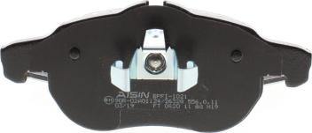 AISIN BPFI-1021 - Bremžu uzliku kompl., Disku bremzes www.autospares.lv