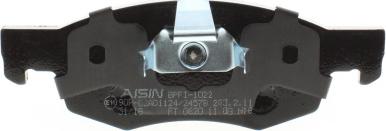 AISIN BPFI-1022 - Bremžu uzliku kompl., Disku bremzes www.autospares.lv